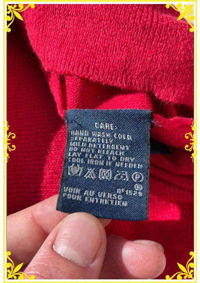 Pull Col Rond Ralph Lauren Rouge |XL| Cavalier Noir - photo numéro 8