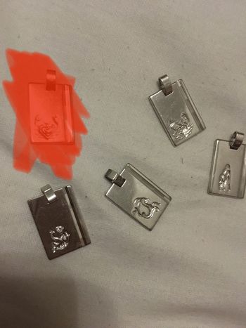 Pendentif Plaque signe astrologique argent 800 eme