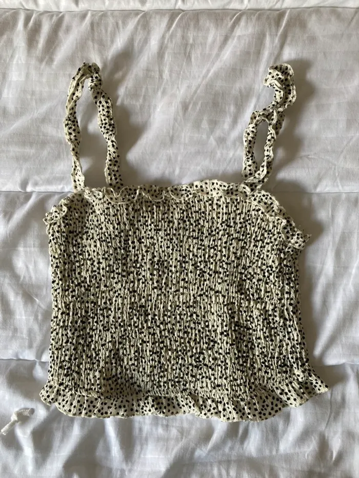 Magnifique haut style bandeau avec bretelles || noir et blanc || taille S || quasiment neuf