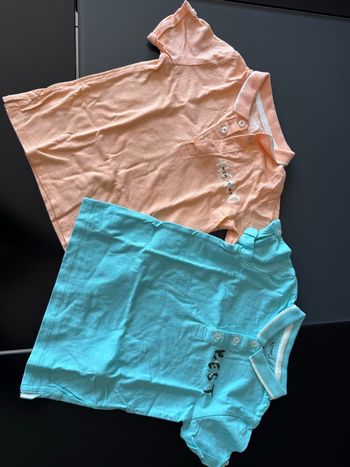 Lot 2 t-shirt 3 ans bleu et abricot