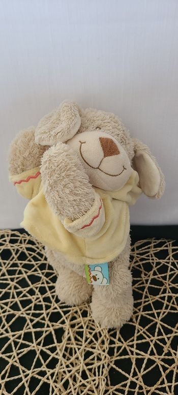 Doudou musical chien sweat capuche jaune NICOTOY