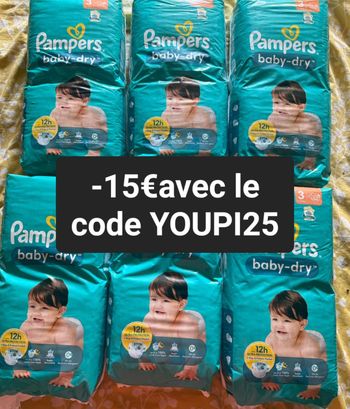 Six pack de couches Pampers taille 3 normal