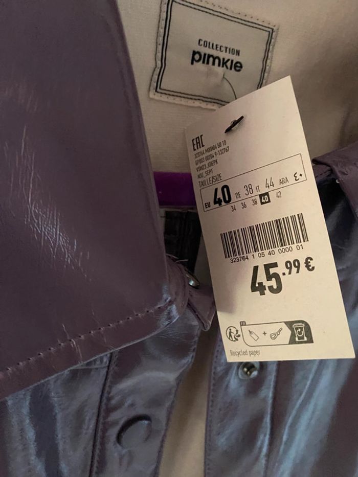 Blouson vynil mauve taille L Pimkie - photo numéro 2