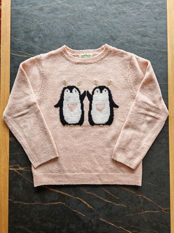 Pull rose pingouins Vertbaudet 6 ans