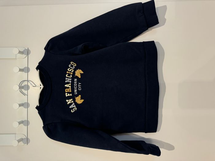 Pull 6 ans Kiabi bleu licorne
