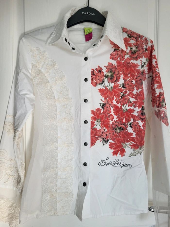 Chemise imprimé fleur avec dentelle taille M Save the queen - photo numéro 3