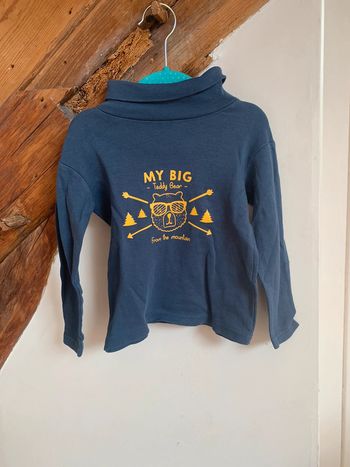 T shirt col roulé 4 ans / Même pas peur