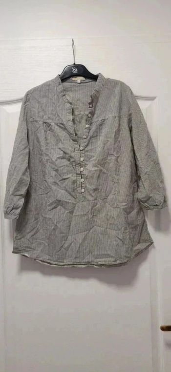 Chemise tunique à rayures bleues et blanches Etam 36