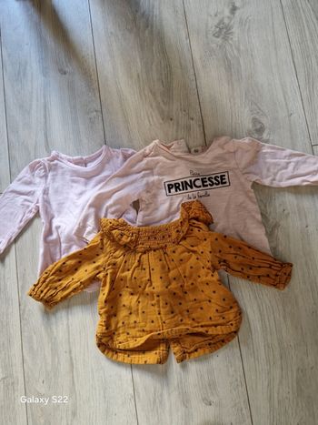 Tee shirt manche longue fille 3 mois