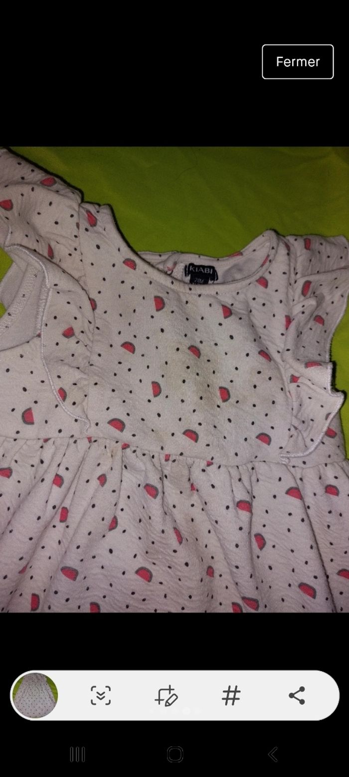 Lot robe blanc cassé et legging rose corail - photo numéro 5