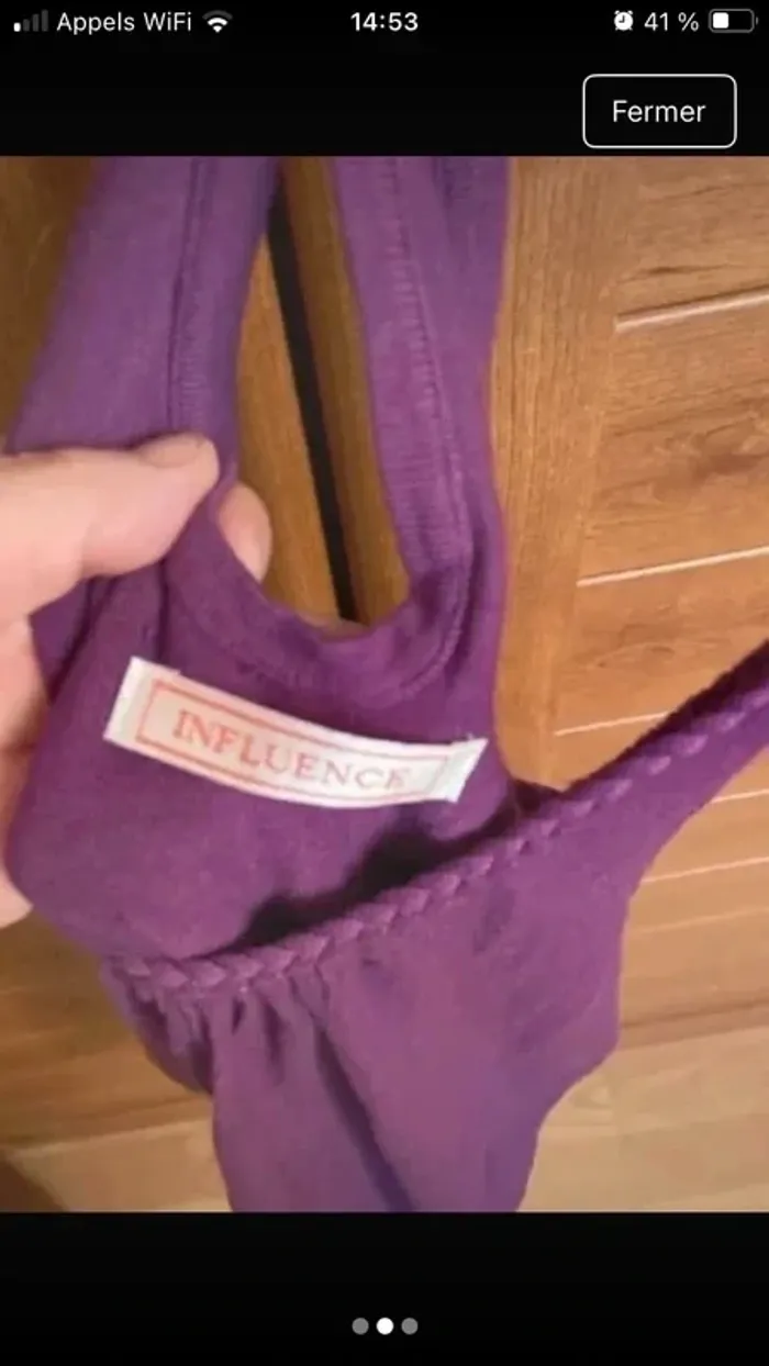 Débardeur femme tricot S influence violet - photo numéro 3