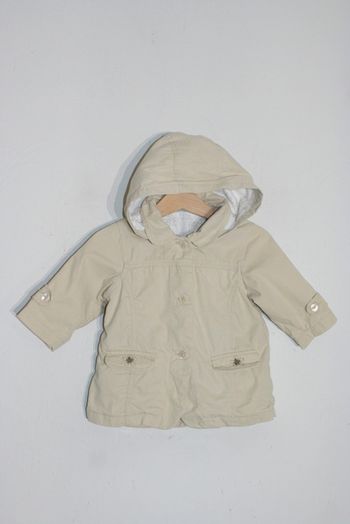 Veste mi-saison Bout'chou beige avec capuche amovible
