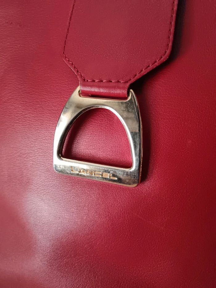 Sac Lancel cuir rouge vintage - photo numéro 4