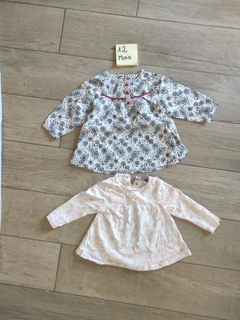 Lot de 2 t-shirt et blouse manches longues 12 mois Orchestra
