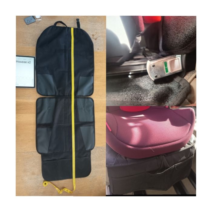 2 protéges sièges noir de voiture / protection sous siège auto - photo numéro 1