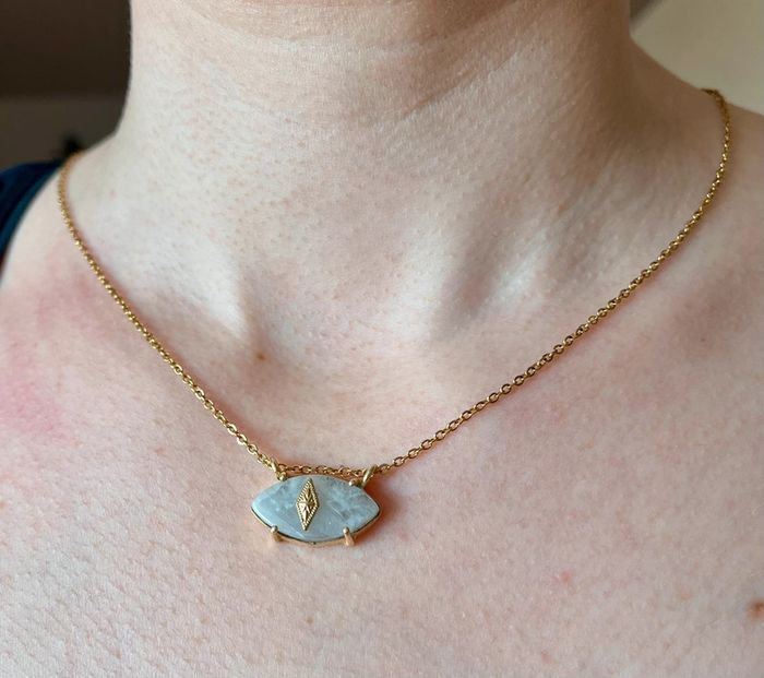 Collier amulette œil protecteur Pierre de Lune - photo numéro 7