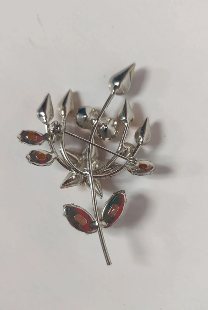 Broche florale ambrée vintage - photo numéro 4