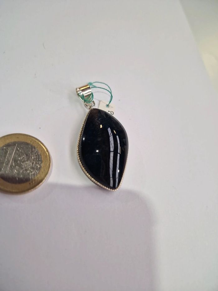 Pendentif obsidienne argentée Mexique - photo numéro 8