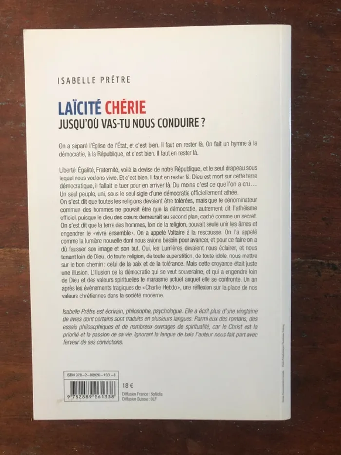 Livre broché "Laïcité chérie" d'Isabelle Prêtre - photo numéro 2