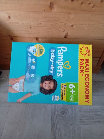 Carton 76 couches Pampers taille 6+