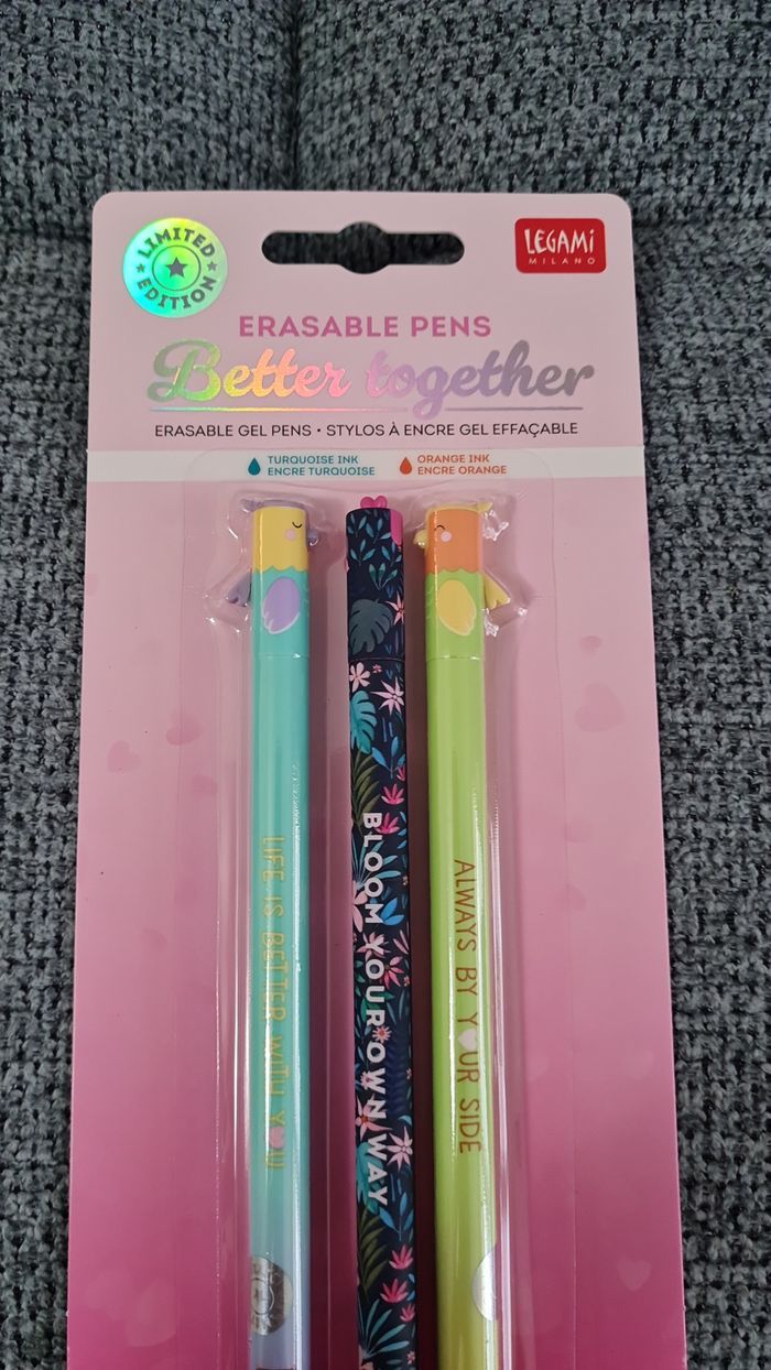 Legami Set Saint Valentin 2026 Couple Oiseaux Inséparables + Legami Fleur 🌸= 3 Stylos Neufs - photo numéro 2