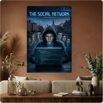 Affiche film “The Social Network” poster cinéma déco murale A3 Sans cadre