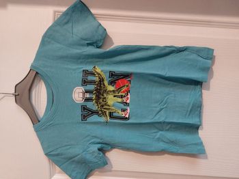 Maillot t-shirt bleu 8 ans dinosaure