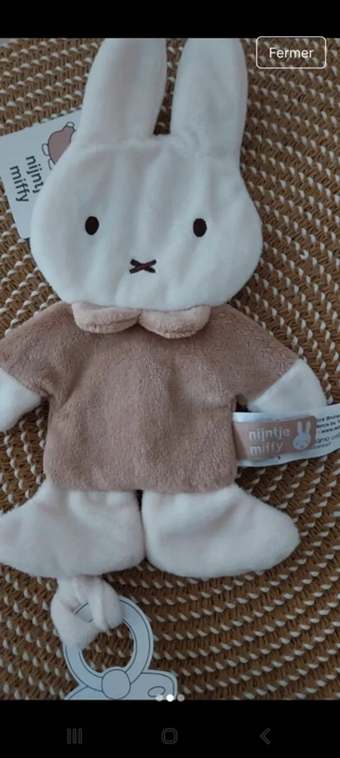 Doudou Nijntje Miffy avec attache Tétine - photo numéro 2