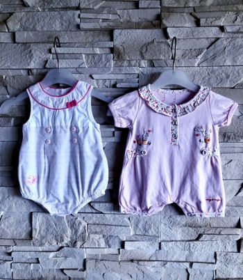 SERGENT MAJOR - NEW - LOT 2 BARBOTEUSES BÉBÉ FILLE FLEURS, LAPINS & COEUR 1M