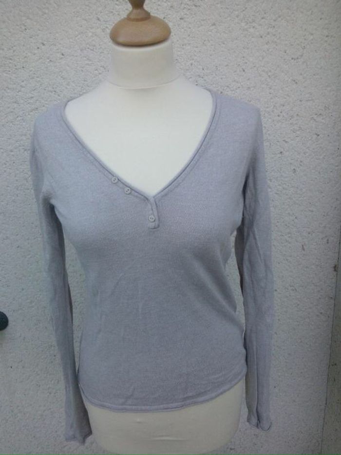Pull fin beige et camel T36