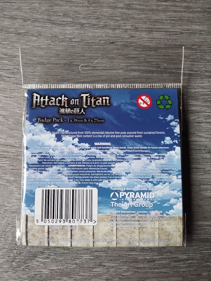 Attack On Titan : Pack 5 badges - photo numéro 4