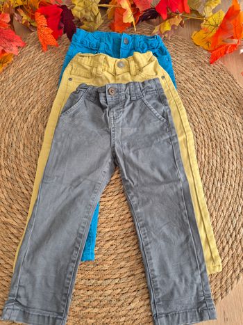 Lot de 3 pantalons colorés garçon 3 ans