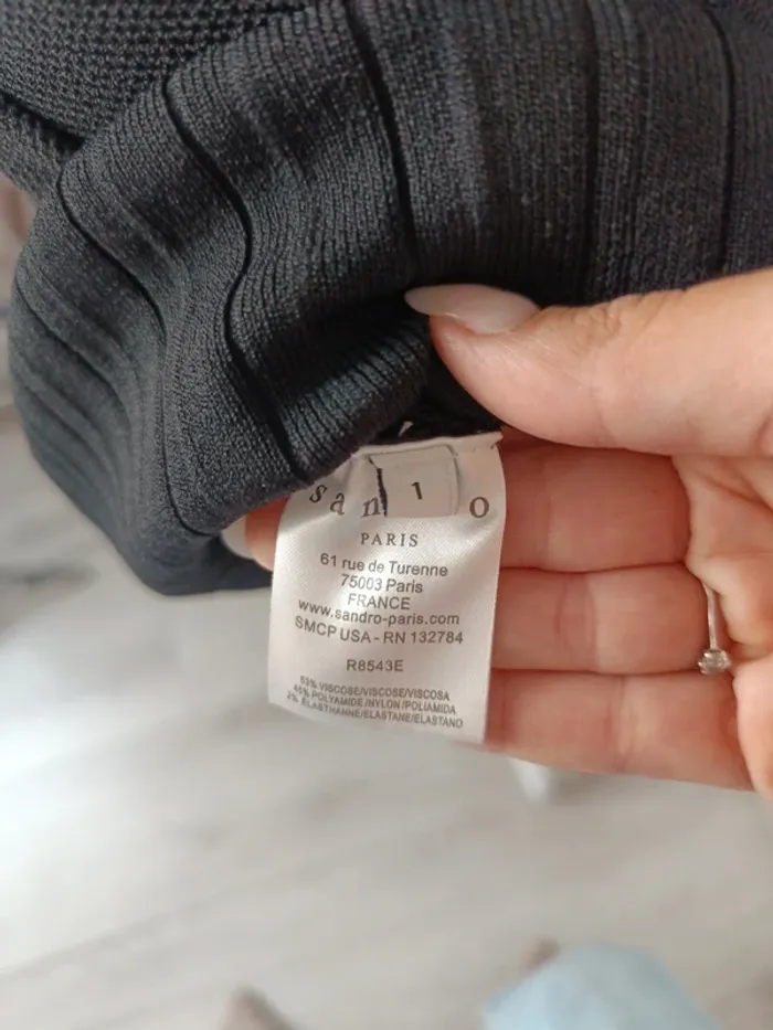 Robe noire Sandro Paris plissée taille 1 (36/38) - photo numéro 7