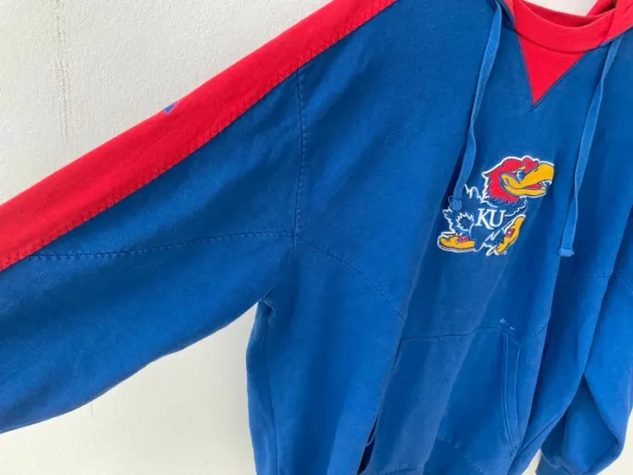 Rare Majestic vintage hoodie varsity US Sport Kansas University Men’s XL - photo numéro 11
