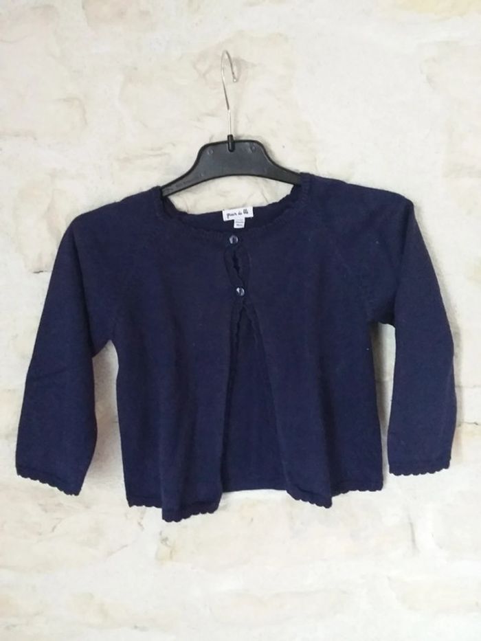 Adorable gilet marine 23 mois Grain de blé