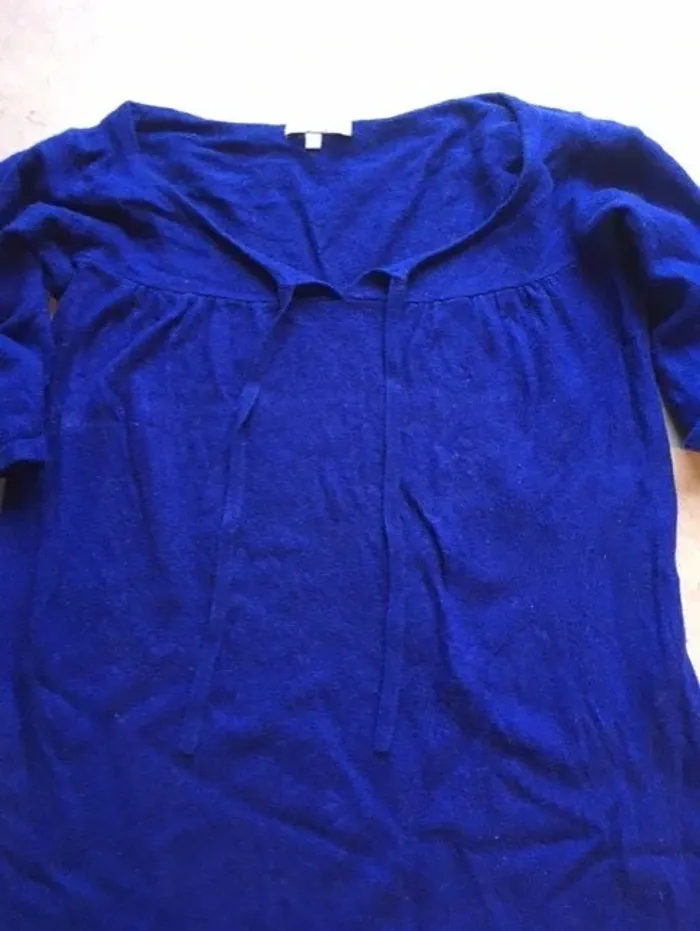 Pull tunique marine manches 3/4 – T. 38/40 - photo numéro 3