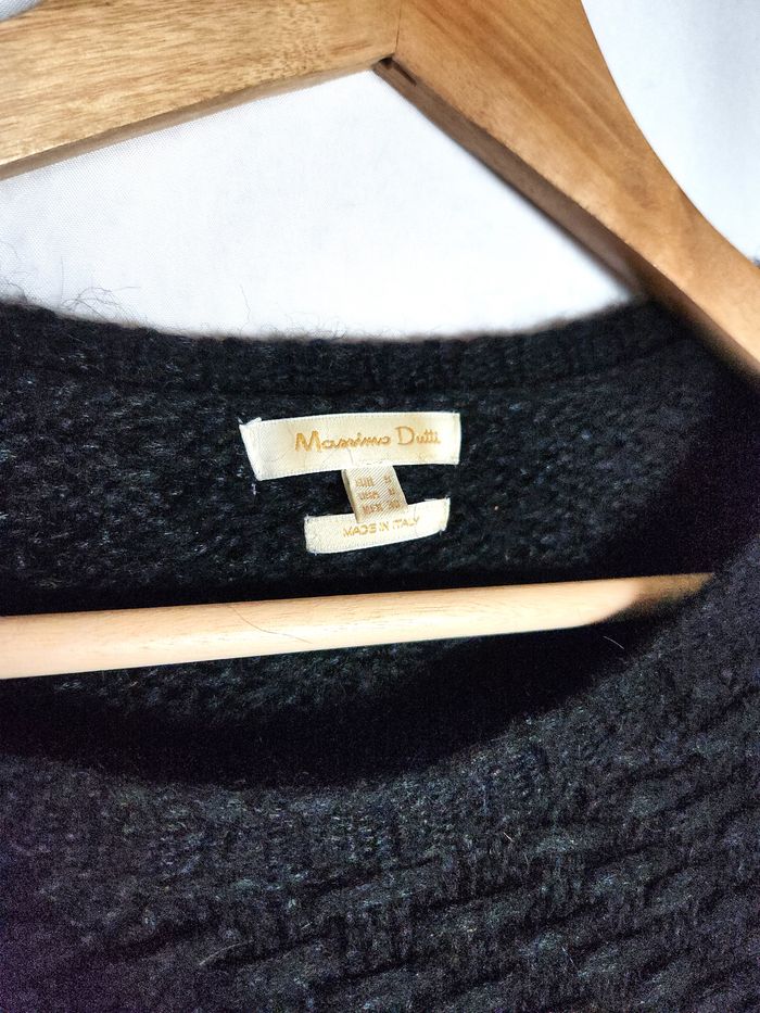 Top Massimo Dutti noir maille Alpaga - Taille S - photo numéro 2