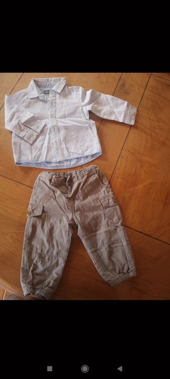 Ensemble pantalon chemise 12 mois