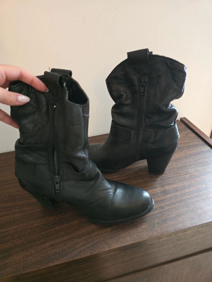 Bottes santiag très bon état noire 37 - photo numéro 4