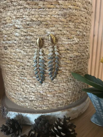 Boucles d’oreilles feuilles neuves