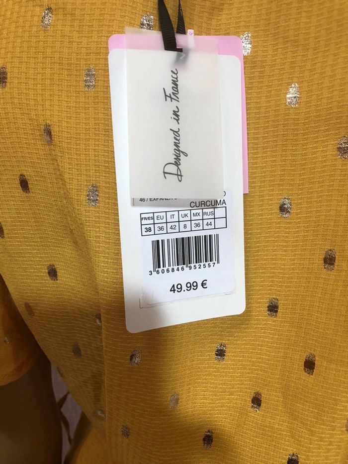 Blouse cache coeur naf naf moutarde -  n e u v e - photo numéro 3