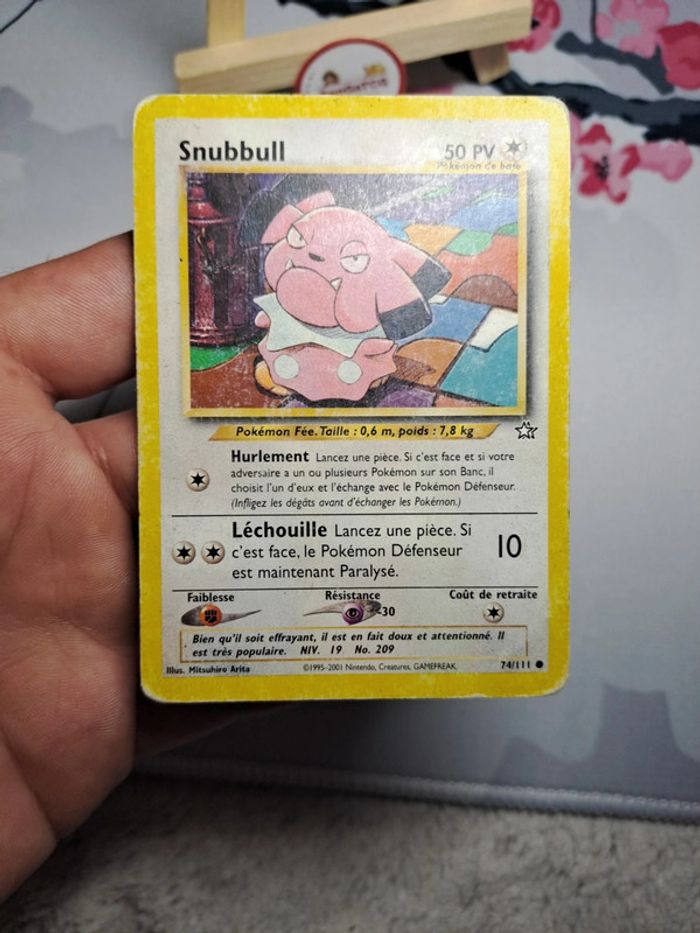 Carte Pokémon Snubbull 74/111 Neo Genesis ed2 Wizards Fr - photo numéro 3