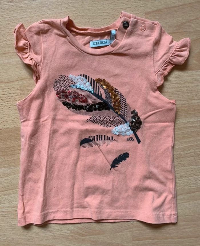 T-shirt plumes IKKS 18 mois - photo numéro 2