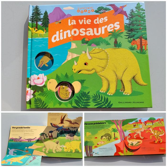 Livre animé à flaps : Le Petit Monde animé Gallimard Jeunesse : La Vie des Dinosaures (63)