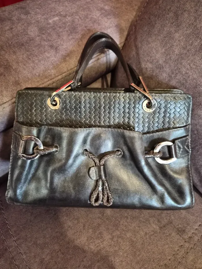 Sac à main Lancel en cuir grainé tressé - Élégance et qualité - Bon état