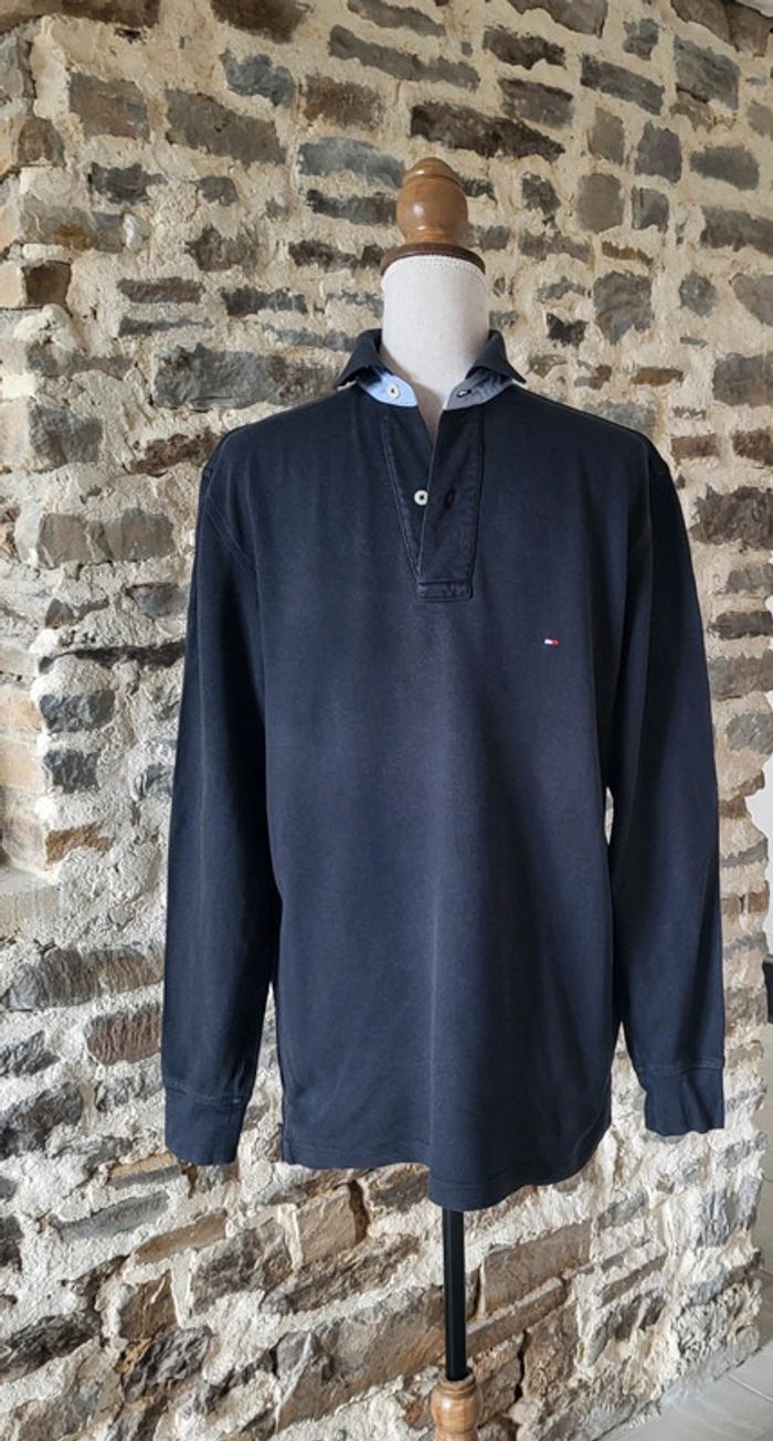 Polo manches longues noir Tommy Hilfiger Taille S - photo numéro 2
