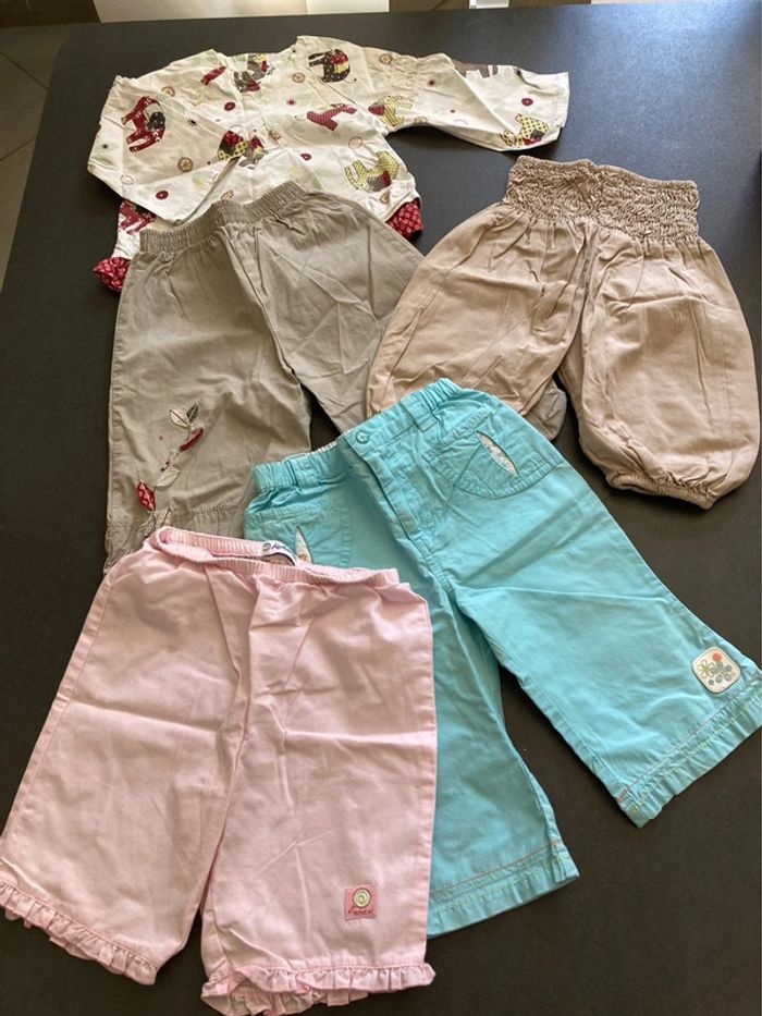 Lot ensemble vêtement 12 mois fille garde robe pantalon tunique