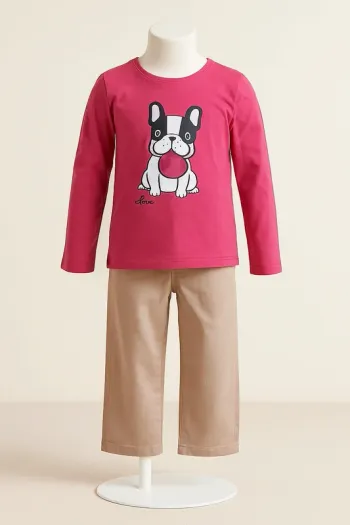 T-shirt manches longues fuchsia taille 4 ans