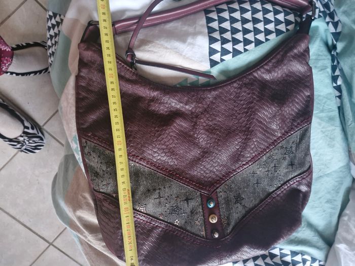 Sac à main Bordeaux cuir - photo numéro 7