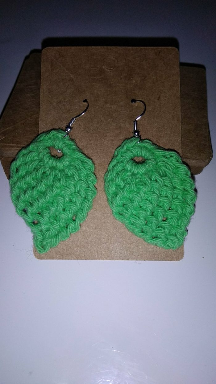 Boucles d'oreilles feuilles 🍃 - photo numéro 3